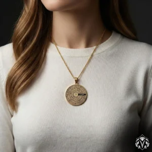 Esmaü’l Hüsna Yazılı Gümüş Madalyon