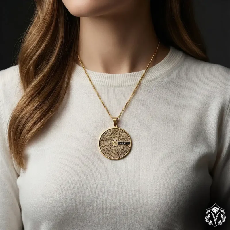 Esmaü’l Hüsna Yazılı Gümüş Madalyon