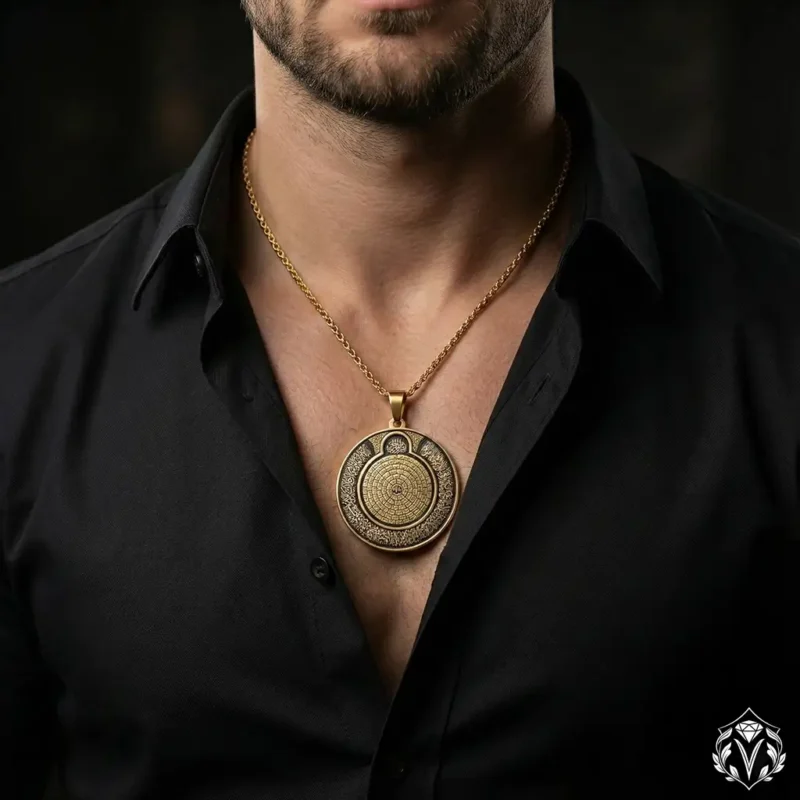 Esmaü’l Hüsna Yazılı Gümüş Madalyon