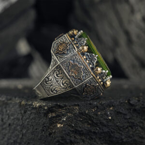 Yeşil Taşlı Peygamber Mührü Yüzük