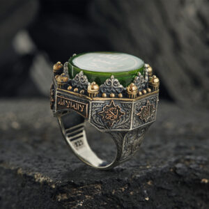 Yeşil Taşlı Peygamber Mührü Yüzük