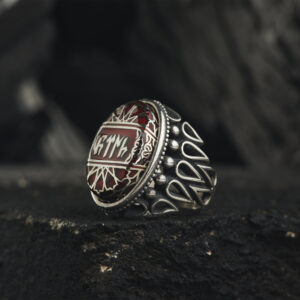 Kırmızı Taşlı Gümüş Yüzük