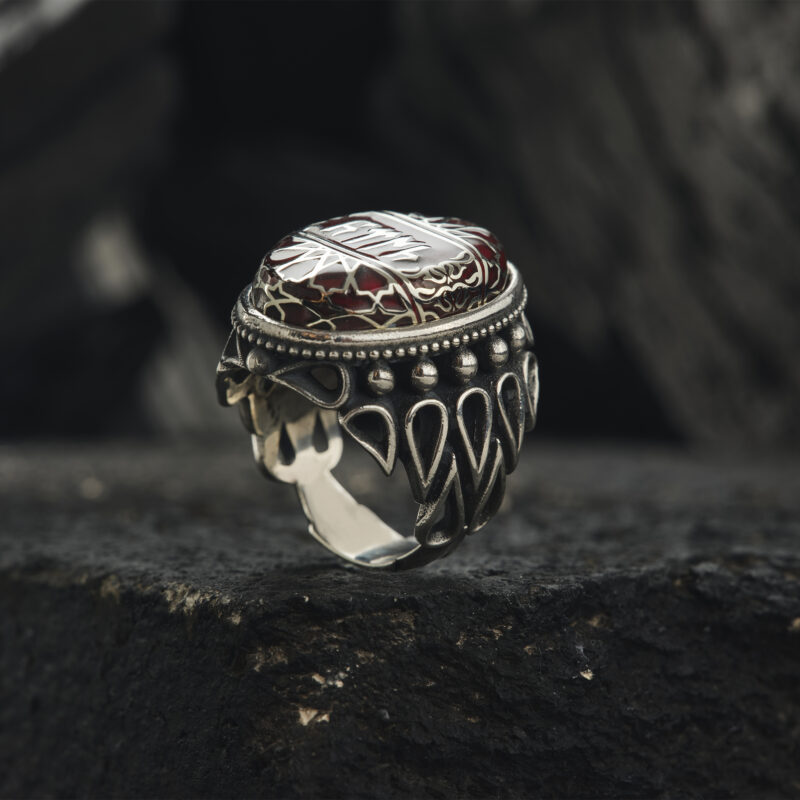Kırmızı Taşlı Gümüş Yüzük
