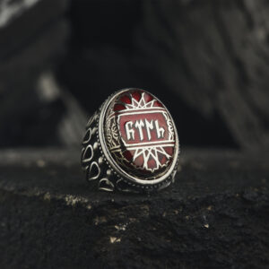 Kırmızı Taşlı Gümüş Yüzük