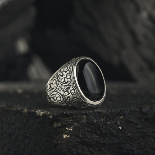 Siyah Akik Taşlı Yüzük