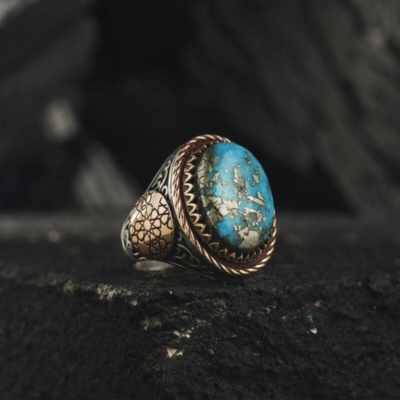 Firuze Taşlı Gümüş Yüzük