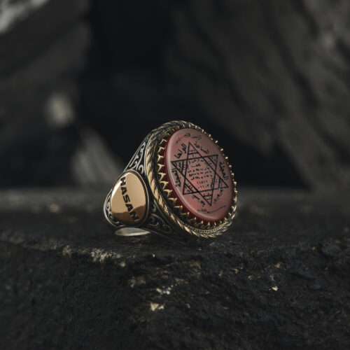 Akik Taşlı Hz. Süleyman Mührü Yüzük