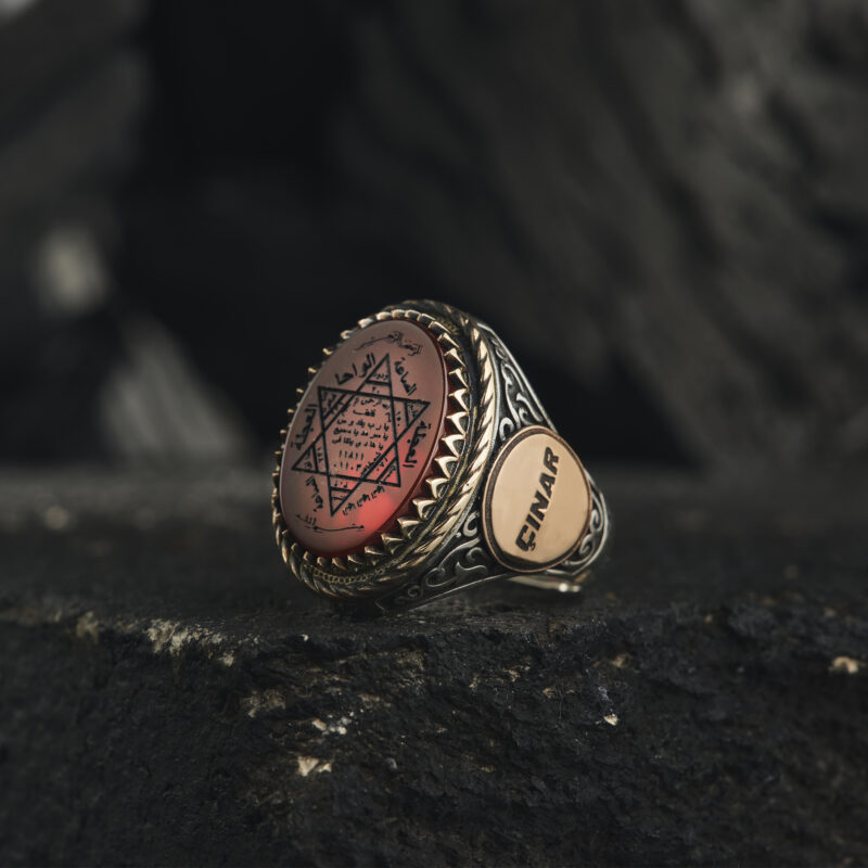 Akik Taşlı Hz. Süleyman Mührü Yüzük