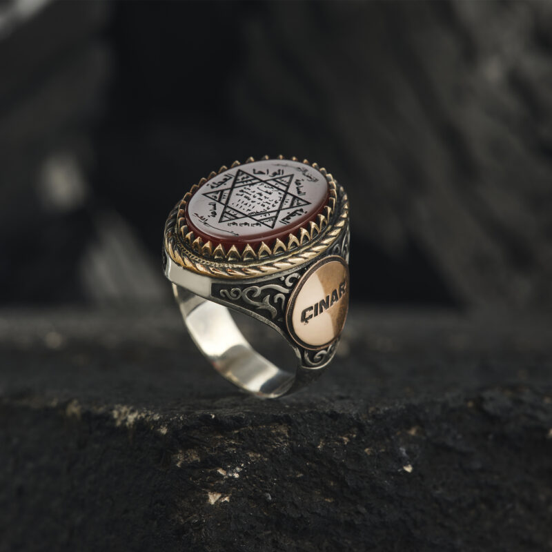 Akik Taşlı Hz. Süleyman Mührü Yüzük