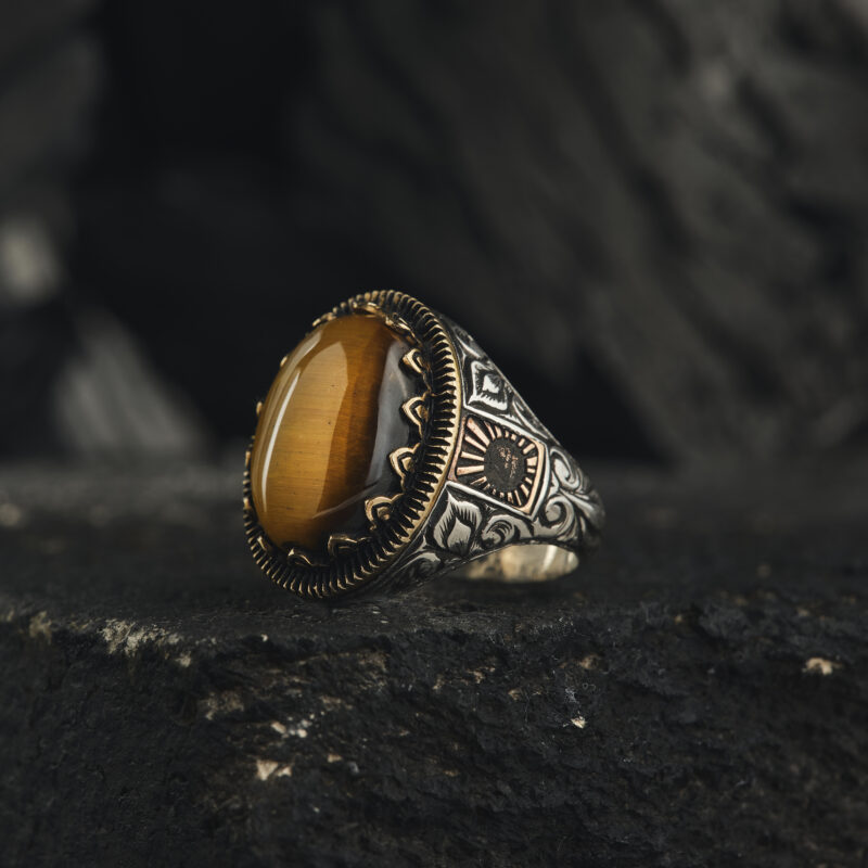 Kaplan Gözü Taşlı Yüzük