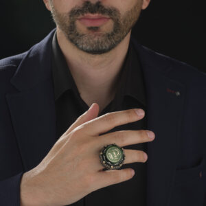 Yeşil Taşlı Peygamber Mührü Yüzük