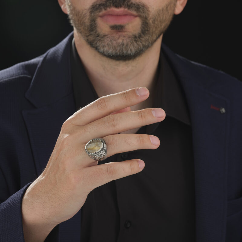 Rutil Kuvars Taşlı Yüzük