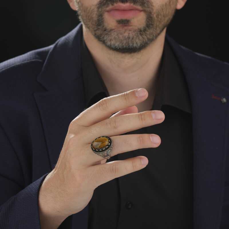 Kaplan Gözü Taşlı Yüzük