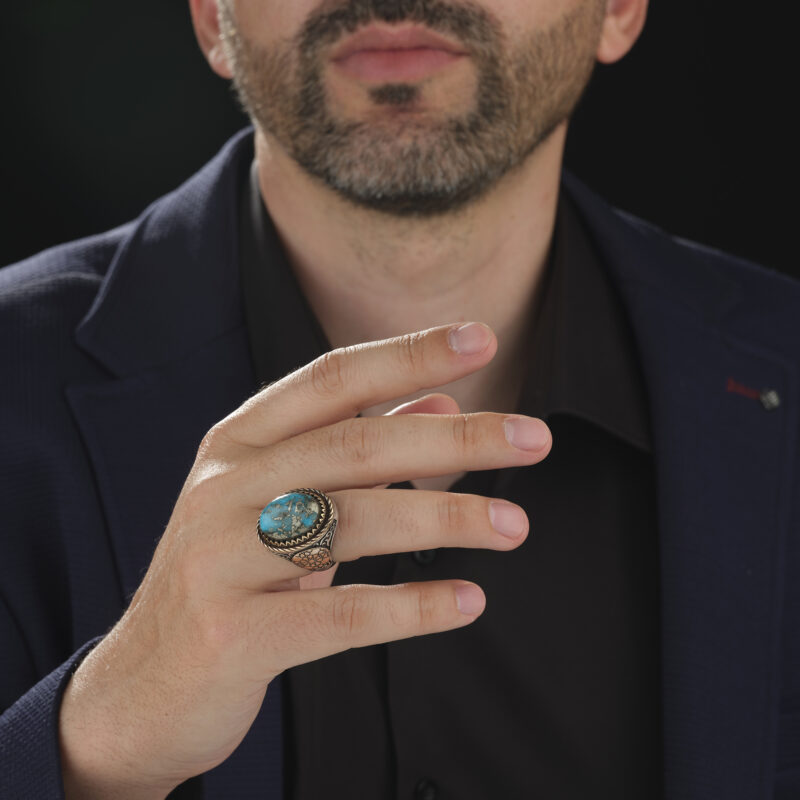 Firuze Taşlı Gümüş Yüzük