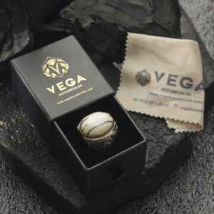 Gümüş Fildişi Kakma Taşlı Yüzük