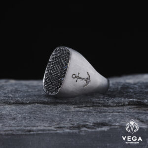 Siyah Mikron Taşlı Yüzük