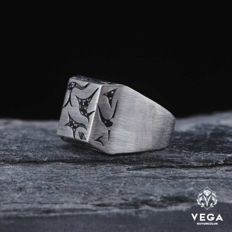 Mikron Taşlı Gümüş Yüzük