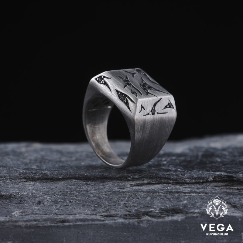 Mikron Taşlı Gümüş Yüzük