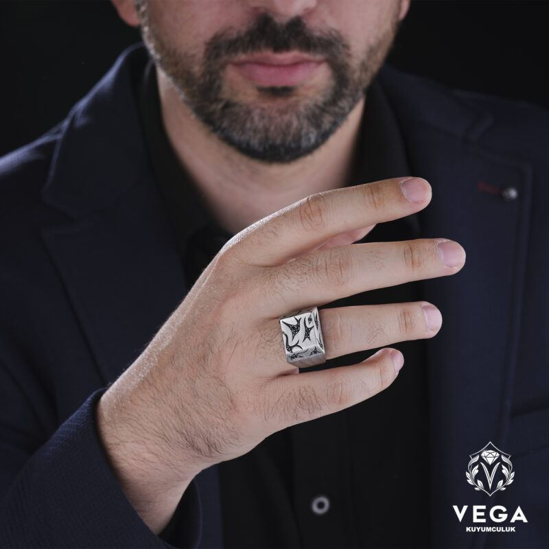 Mikron Taşlı Gümüş Yüzük