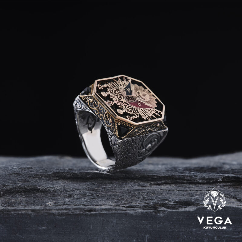 Kare Osmanlı Arması Yüzük