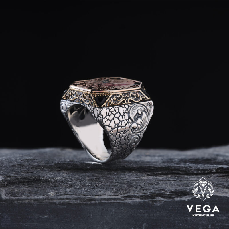 Kare Osmanlı Arması Yüzük
