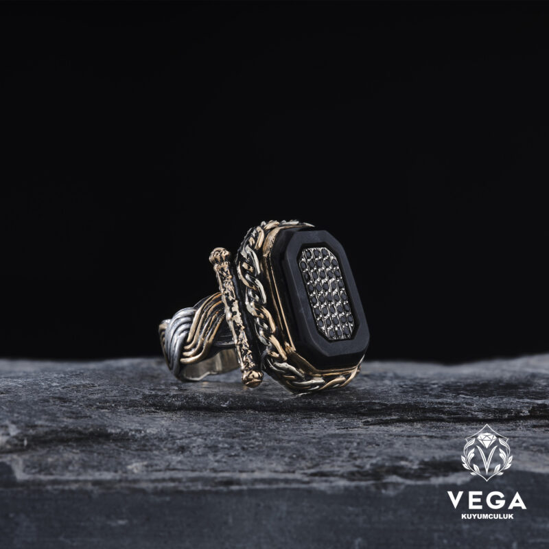 "Siyah Atom Taşlı " Yüzük