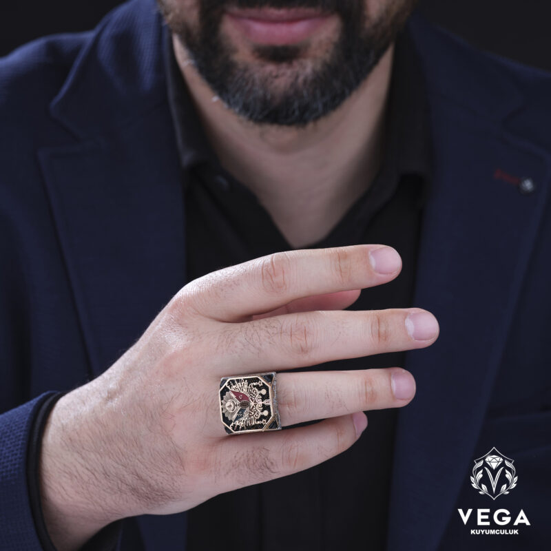 Kare Osmanlı Arması Yüzük