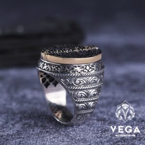 Ayyıldız Yan Kapaklı Erkek Yüzük