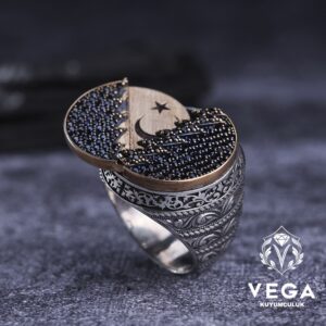 Ayyıldız Yan Kapaklı Erkek Yüzük