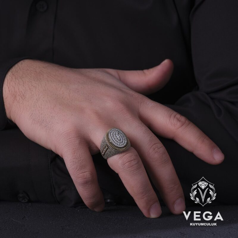 Beyaz Mikro Taşlı Yüzük