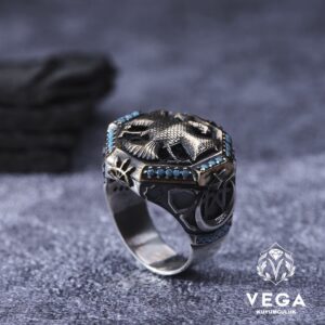 Çift Başlı Kartal Gümüş Erkek Yüzük Modeli
