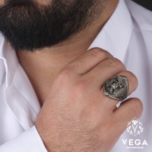 Çift Başlı Kartal Gümüş Erkek Yüzük