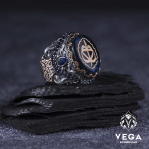 Elif Vav Gümüş Erkek Yüzük