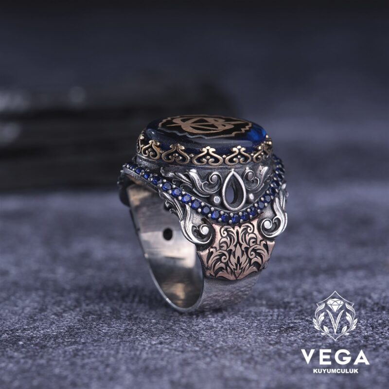 Elif Vav Gümüş Erkek Yüzük