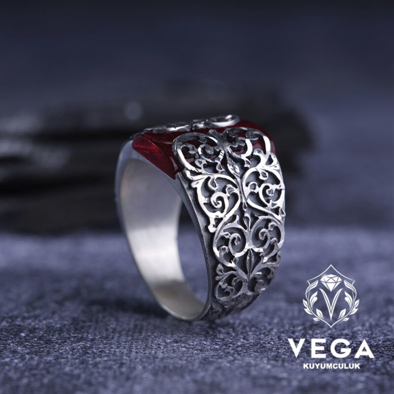 Erzurum Kalem İşçilik Gümüş Erkek Yüzük