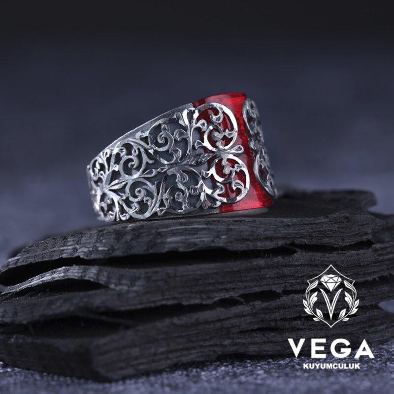 Erzurum Kalem İşçilik Gümüş Erkek Yüzük