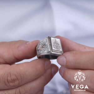Hasbinallah Gümüş Erkek Yüzük Modeli