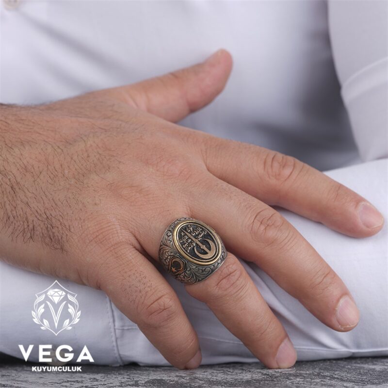 Hilal-Alem Gümüş Erkek Yüzük