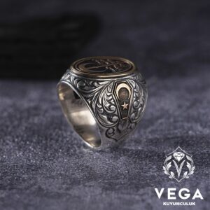 Hilal-Alem Gümüş Erkek Yüzük