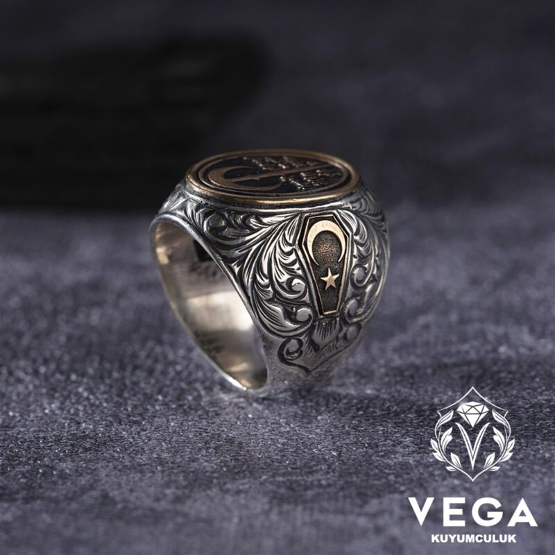 Hilal-Alem Gümüş Erkek Yüzük