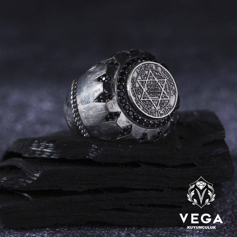 Hz.Süleyman'ın Mührü Erkek Gümüş Yüzük Modeli