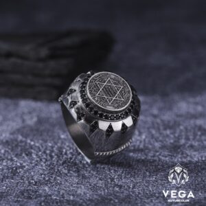 Hz.Süleyman'ın Mührü Erkek Gümüş Yüzük Modeli