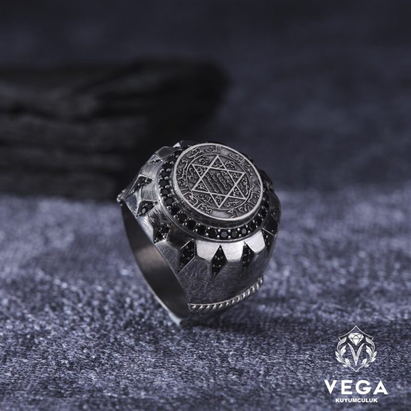 Hz.Süleyman'ın Mührü Erkek Gümüş Yüzük Modeli
