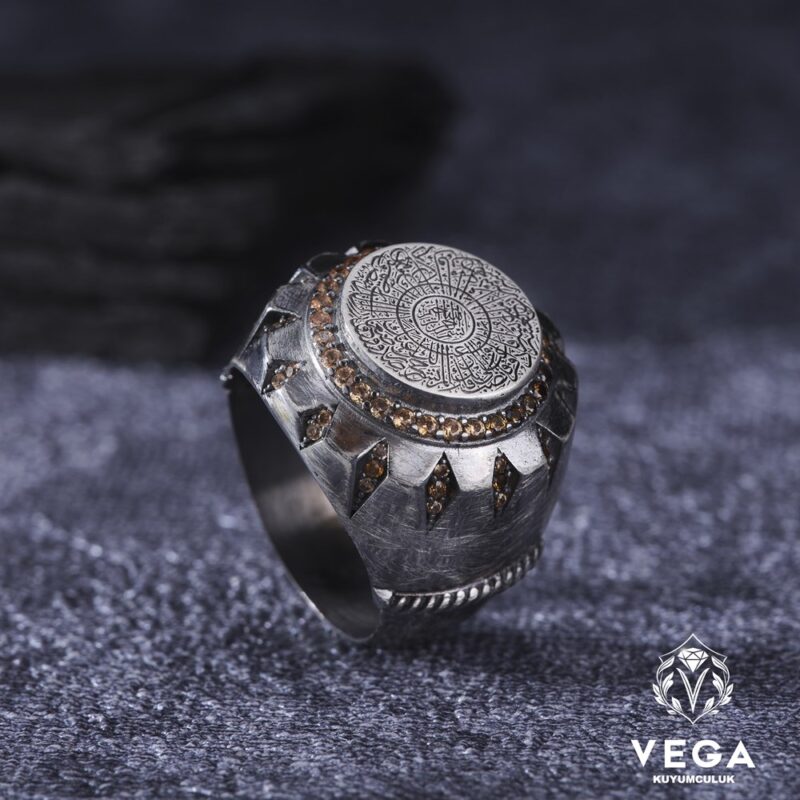 İnşirah Süresi Gümüş Erkek Yüzük Modeli