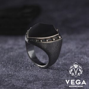 Kalkan Gümüş Erkek Yüzük