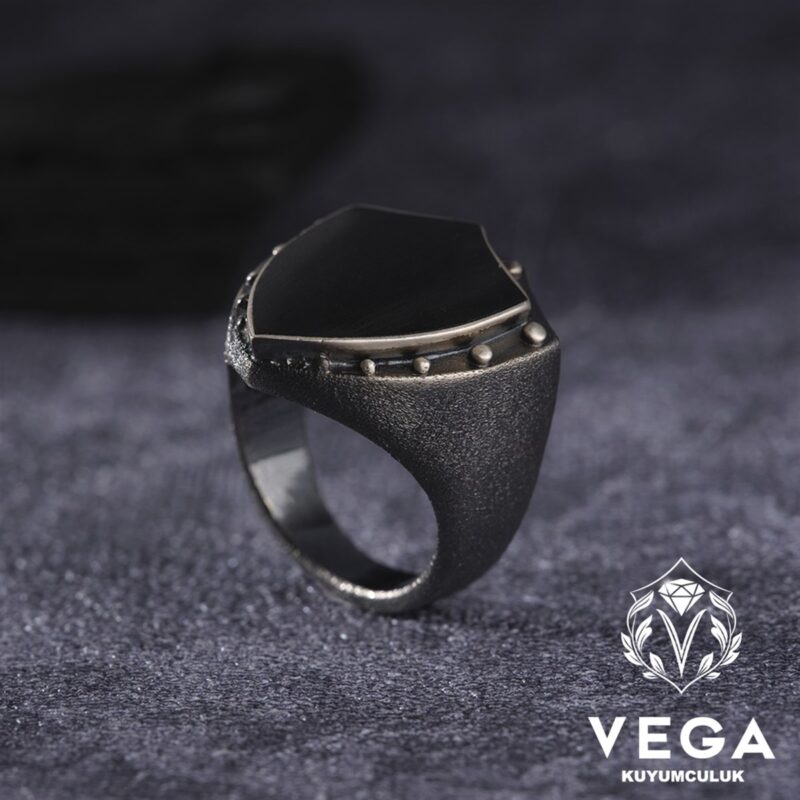 Kalkan Gümüş Erkek Yüzük