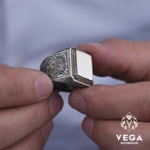 Kare Spor Gümüş Erkek Yüzük