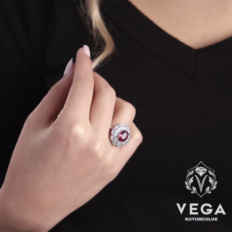 Lal(Granat) Taşlı Kadın Yüzük