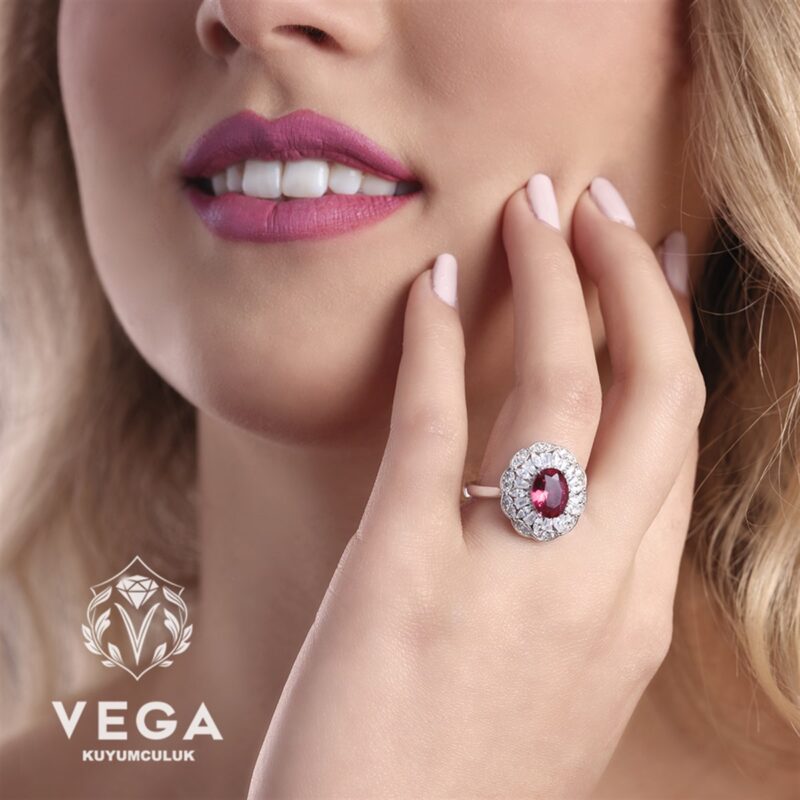 Lal(Granat) Taşlı Kadın Yüzük
