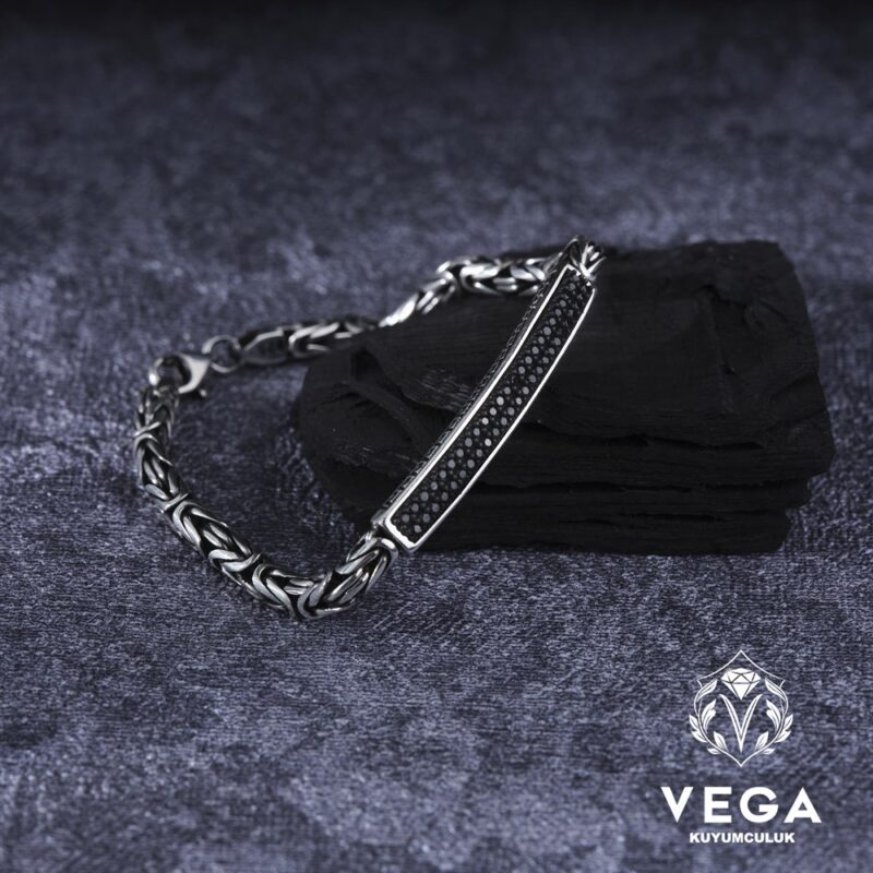 Mikro Taşlı Kral Zincirli Bileklik